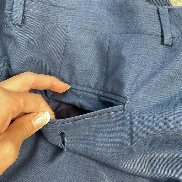 SOLD Ted Baker Jay Trim Fit Wool Suit Set Blazer Jacket Pants Business Blue 42R - Picture 9 of 13